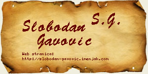 Slobodan Gavović vizit kartica